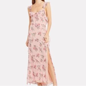 LoveShackFancy Sally Floral Silk Dress